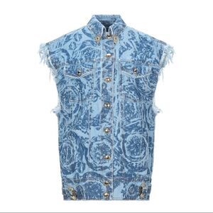 ⭕️ VERSACE JEANS Denim Vest Oversize Blue Jacket
